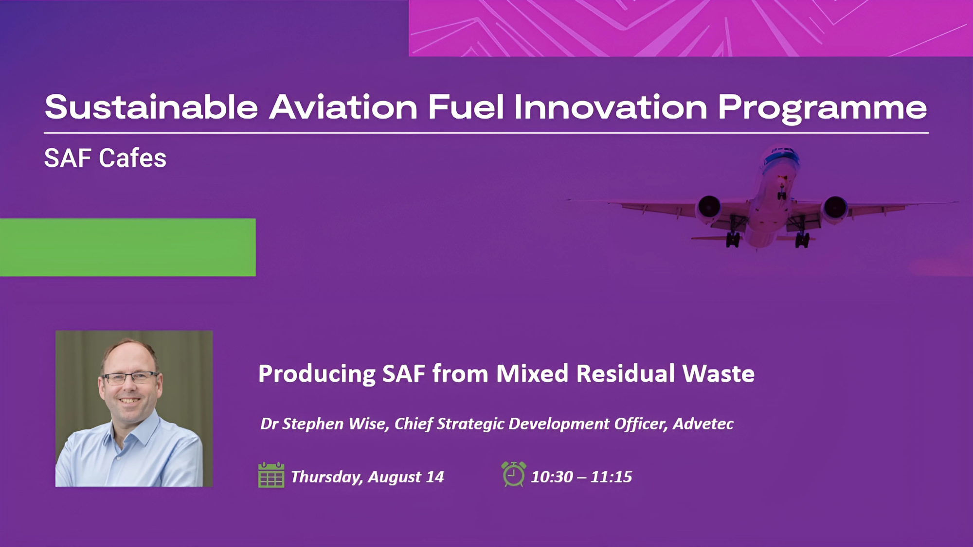 Sustainable Aviation Fuel Cafe - Producing SAF from MRW | Advetec UK
